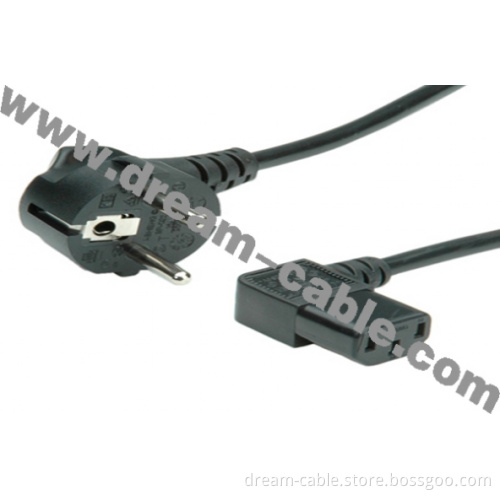 1.5m European Power Cord with Angled Iec C13 Plug (YTX116)